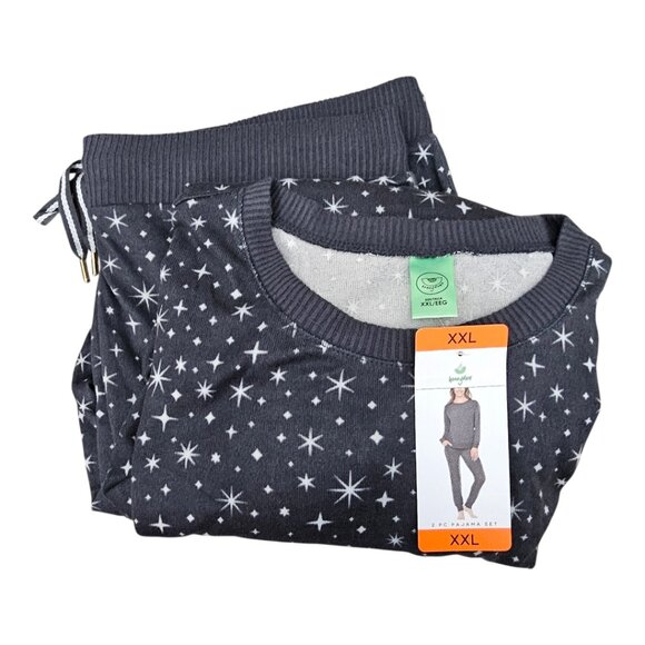 Honeydew New Star Seeker Brushed Jersey Lounge Gray Star Pajama Set 2Pc Set - Picture 12 of 12